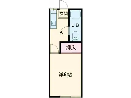 東松原ハイツ(1K/1階)の間取り写真