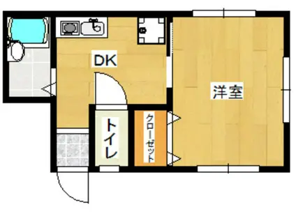 神谷荘(1K/2階)の間取り写真