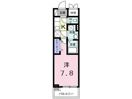 スアヴィス横須賀中央(1K/1階)の間取り写真