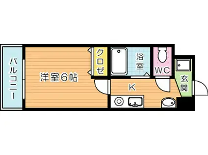 吉野町ワンルームマンション(1K/5階)の間取り写真