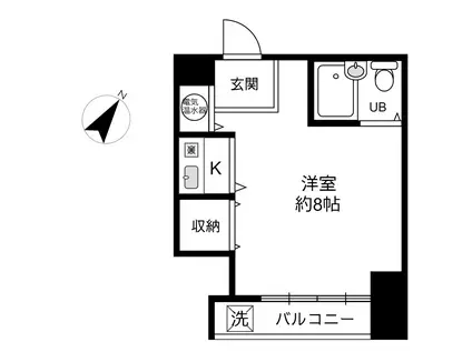 CENTRUM六甲道(ワンルーム/3階)の間取り写真