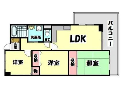 グランディール和泉(3LDK/5階)の間取り写真