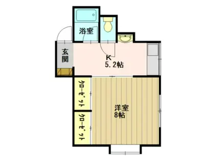 コーポ山田II(1K/2階)の間取り写真