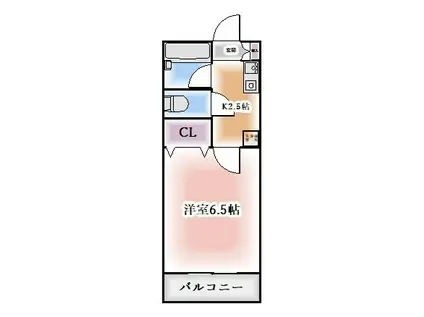 コーポサカエII(1K/1階)の間取り写真
