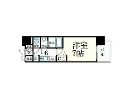 プレサンス名古屋STATIONサティナ(1K/3階)の間取り写真