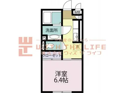 レスピラールI(1K/1階)の間取り写真