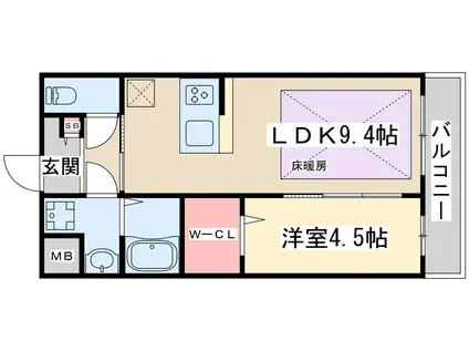 第22関根マンション(1LDK/15階)の間取り写真