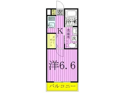 LA VITA 竹ノ塚(1K/3階)の間取り写真