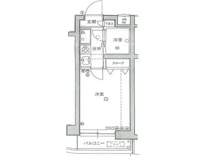 上板橋ダイカンプラザシティII(1K/3階)の間取り写真
