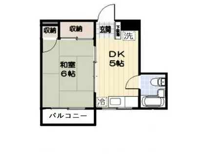 新井ビル(1DK/4階)の間取り写真