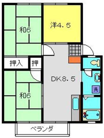 今宿モールサイドIII(3DK/2階)の間取り写真