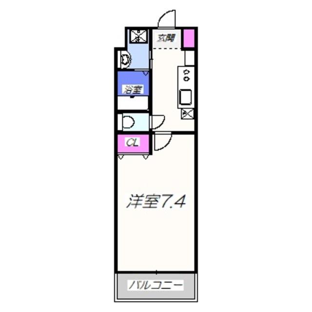ヴィラペントハウス堺東(1K/3階)の間取り写真