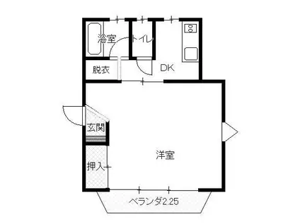正徳ビル(1K/2階)の間取り写真
