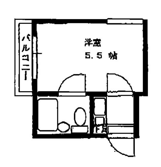 サンローレル平野町(1K/2階)の間取り写真