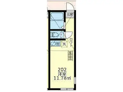 ユナイト日の出ゴルゴンゾーラ(ワンルーム/2階)の間取り写真