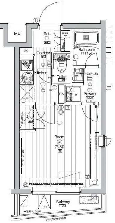 COURTYARD洗足 2階階 間取り