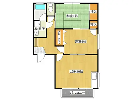 ベルメゾン光洋(2LDK/2階)の間取り写真