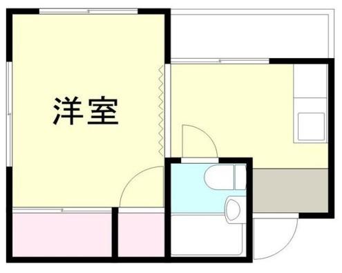 藤原マンション(1DK/2階)の間取り写真