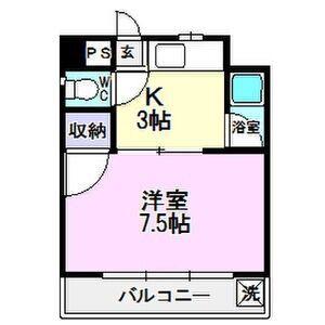 コーポ倉正(1K/3階)の間取り写真