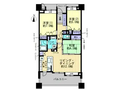 ランドシティ鴨池グランノービレ(3LDK/10階)の間取り写真