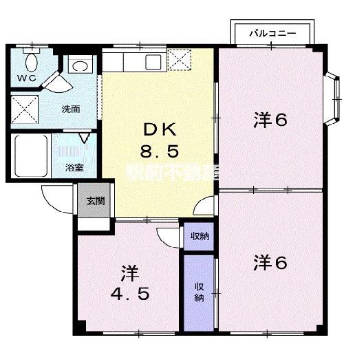 シティハイツ井田 A(3DK/2階)の間取り写真