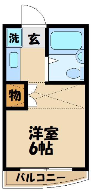 ハイムK(1K/2階)の間取り写真