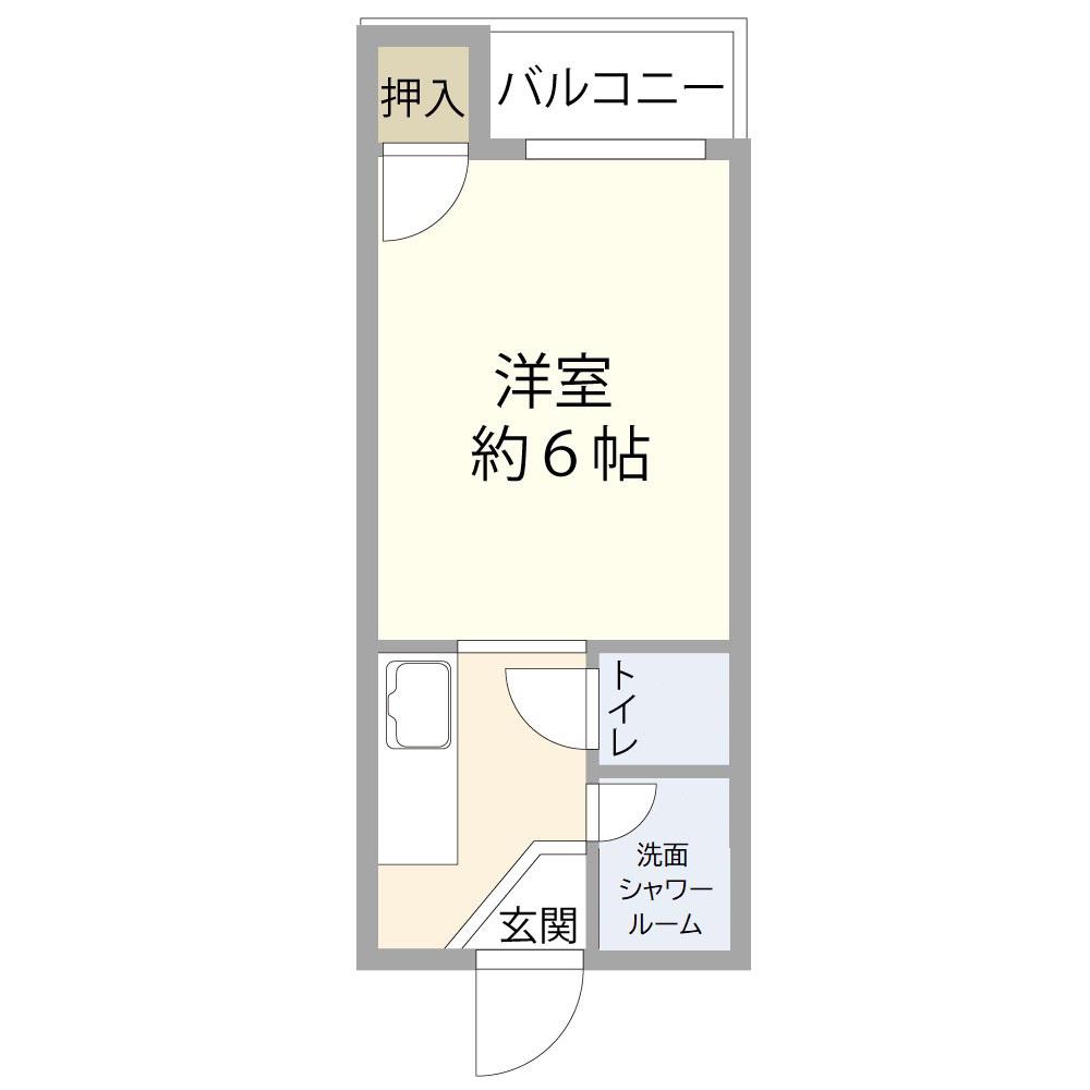 サンノーブル上野(1K/3階)の間取り写真