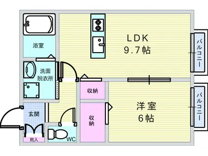 ヴィラ・グレイス C棟(1LDK/1階)の間取り写真