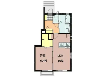 サン・レジデンスI(1LDK/1階)の間取り写真