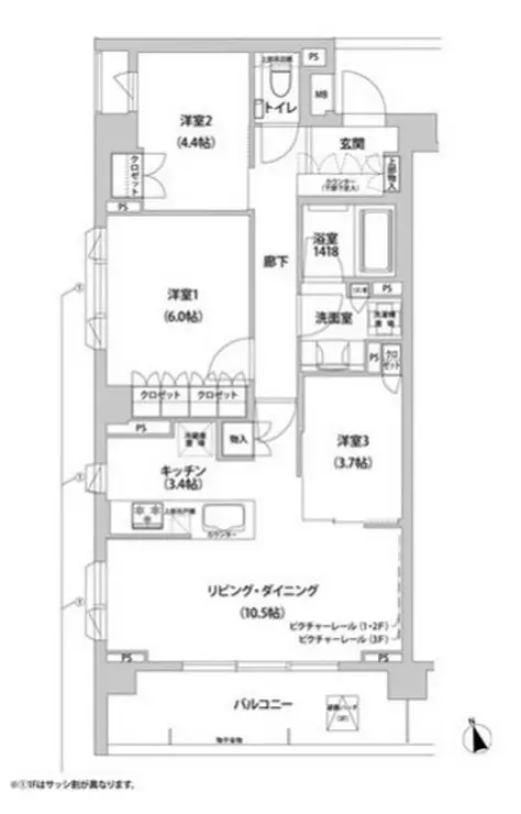 コンフォリア目黒青葉台 3階階 間取り