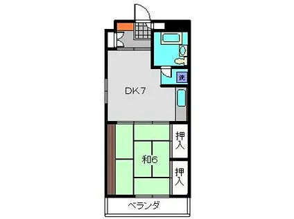 上大岡コンフィーネ斉藤(1DK/4階)の間取り写真