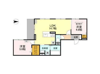 D-ROOM東花園(2LDK/3階)の間取り写真