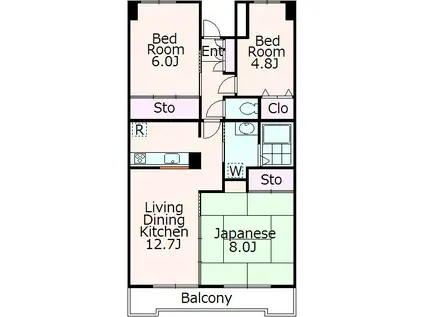 グランドール大宮(3LDK/9階)の間取り写真