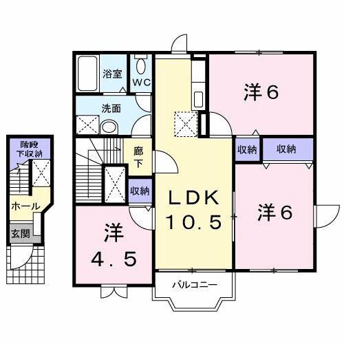 サントル城南(3LDK/2階)の間取り写真