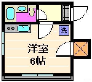 コーポ栄(1K/2階)の間取り写真