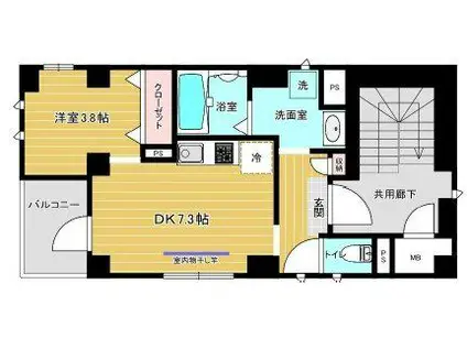 MAISON K(1DK/3階)の間取り写真