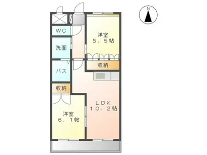 アーススクエア(2LDK/2階)の間取り写真
