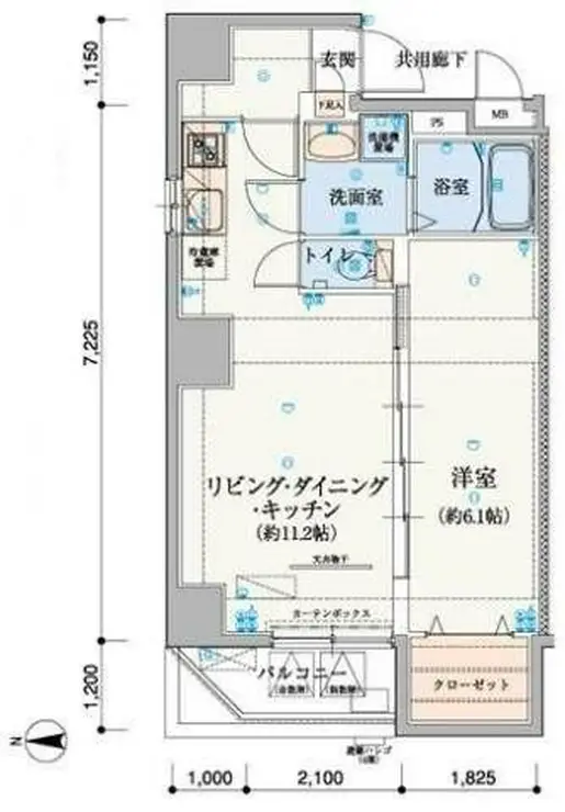 リヴシティ上野入谷 6階階 間取り