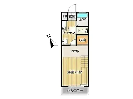 ティエラクイーン(1K/1階)の間取り写真