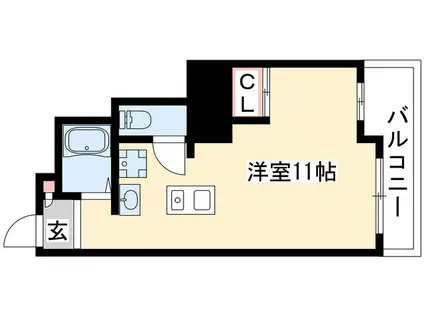 レジデンス一社(ワンルーム/3階)の間取り写真