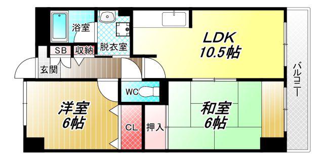 サン・コーポラス小阪(2LDK/3階)の間取り写真