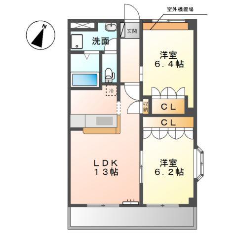 エンジョイライフ(2LDK/2階)の間取り写真
