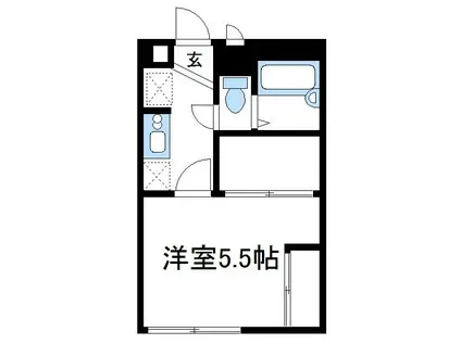 レオパレスコート アベII(1K/1階)の間取り写真