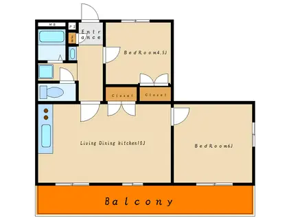 ダイコーポ西藤江(2LDK/3階)の間取り写真