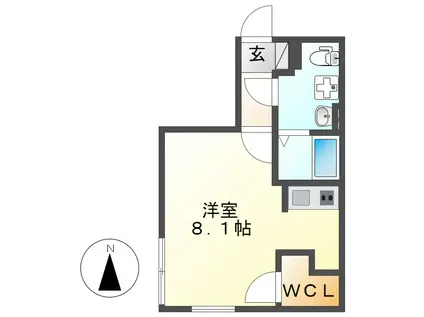 BRANCHE桜山CHAMBRE(ワンルーム/2階)の間取り写真