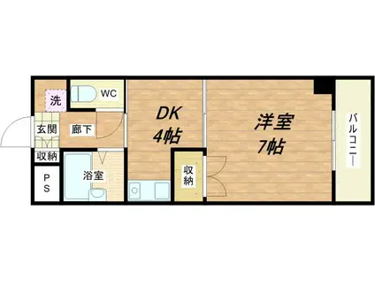 楠青山ビル別館(1DK/6階)の間取り写真