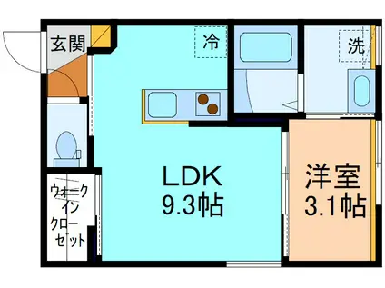 グローリー上関(1LDK/1階)の間取り写真