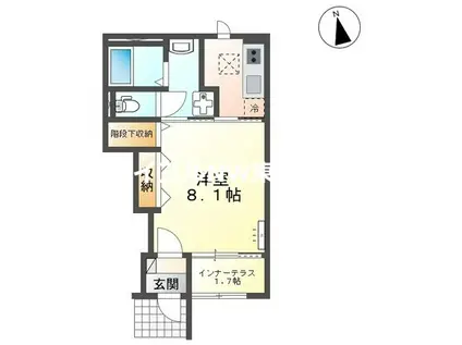 ジニアス瀬戸(1K/1階)の間取り写真
