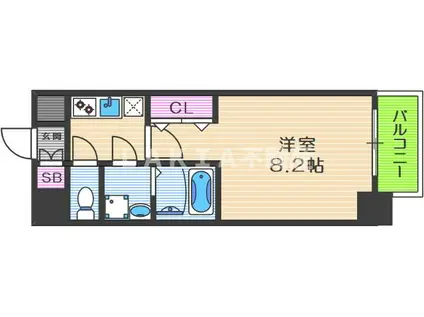 サムティ中之島ウエスト(1K/7階)の間取り写真