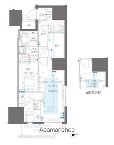 ZOOM信濃町(1LDK/11階)の間取り写真
